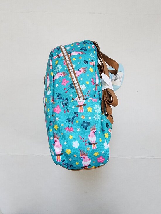 NWT Lily Bloom Galah Cockatoo Mini Backpack Teal Bird Print main image 5